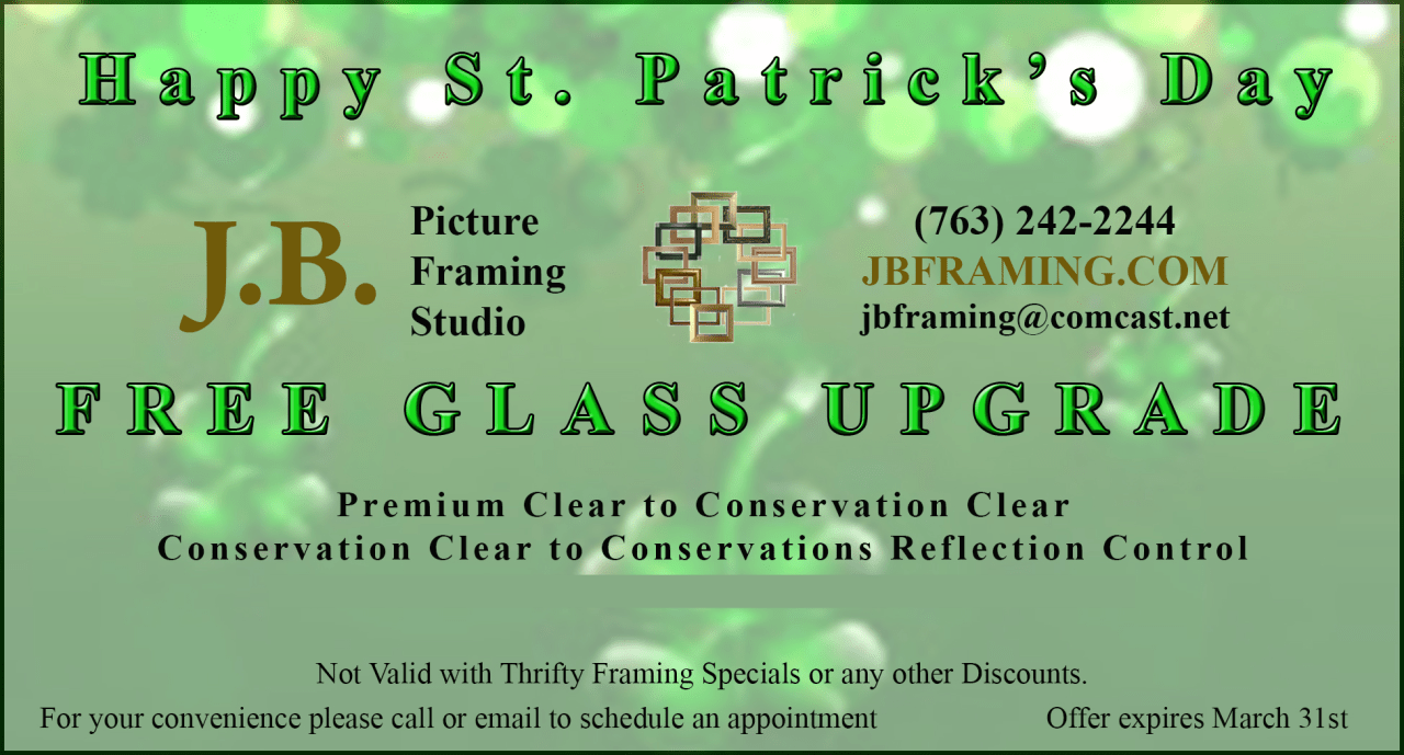 Monthly Coupon JB Picture Framing Studio
